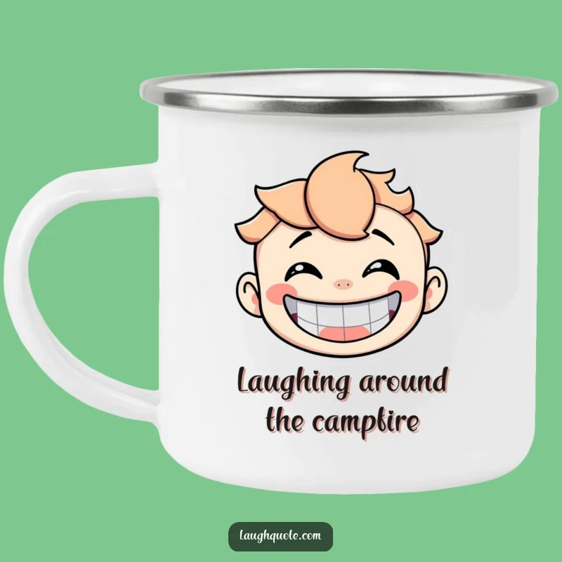 Funny Laughing Character Camping Mug: Sip & Giggle Outdoors, a Hilarious Gift