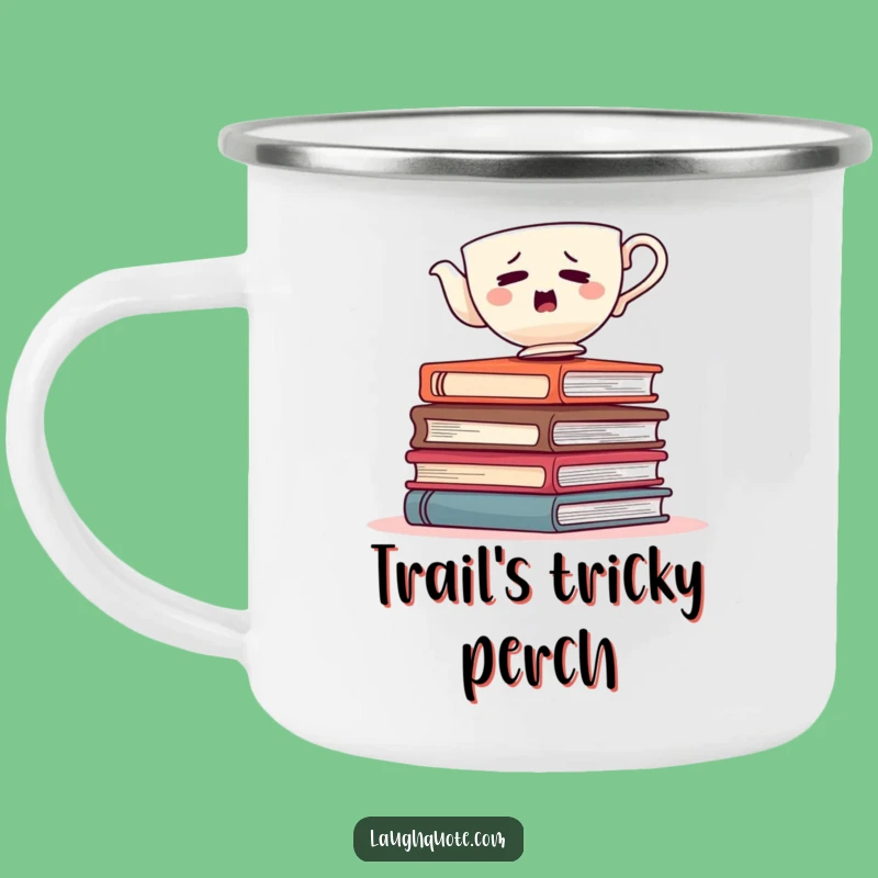 Funny Teacup Balance Camping Mug: Adventure with Literary Flair!