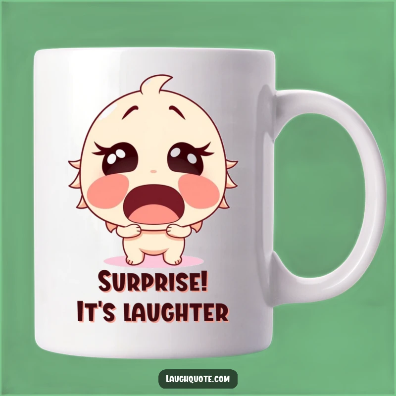 Funny Surprised Laughter Mug - Shocking Humor, Perfect Funny Gift.