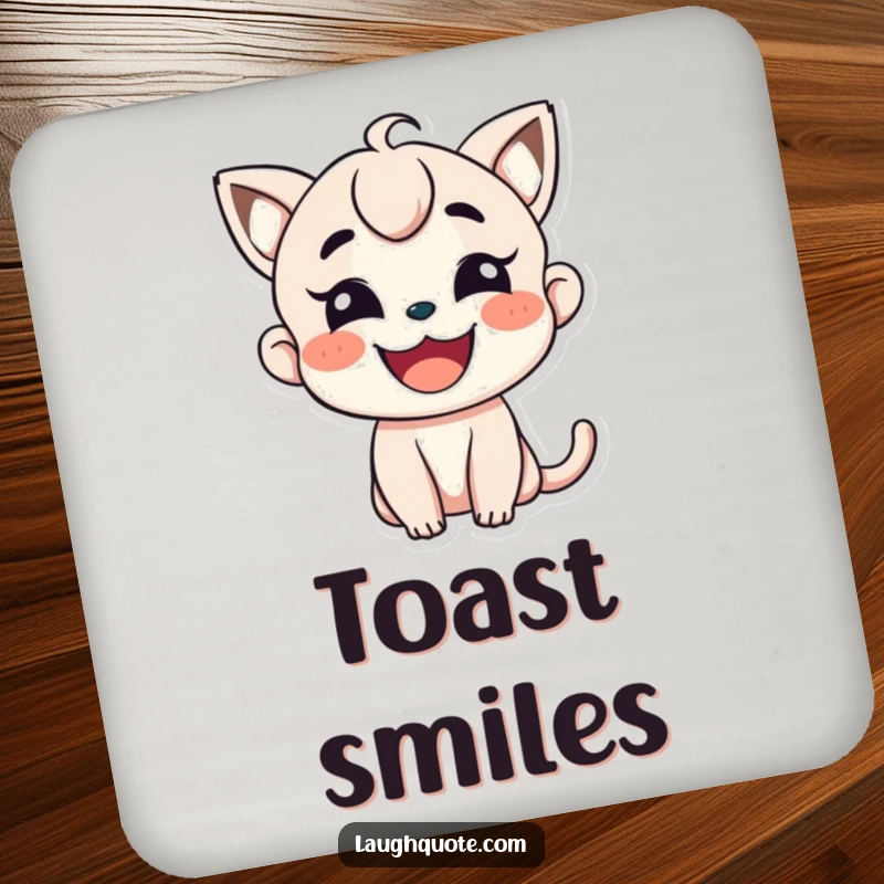 Funny Coaster: A character smiles widely, adding cheer and protecting surfaces.