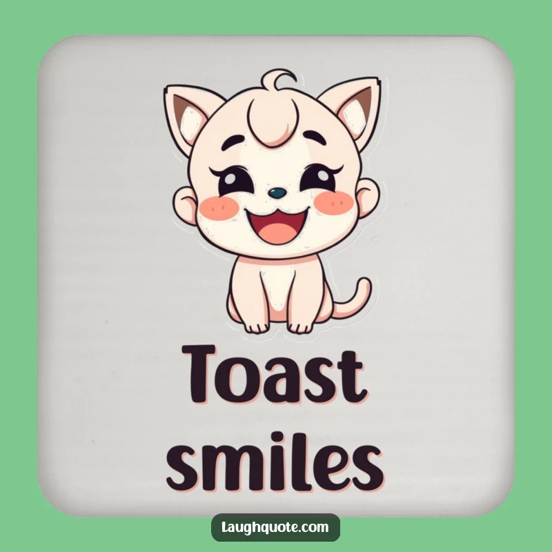 Funny Wide Smile Character Coaster - Protect Surfaces with Charm!