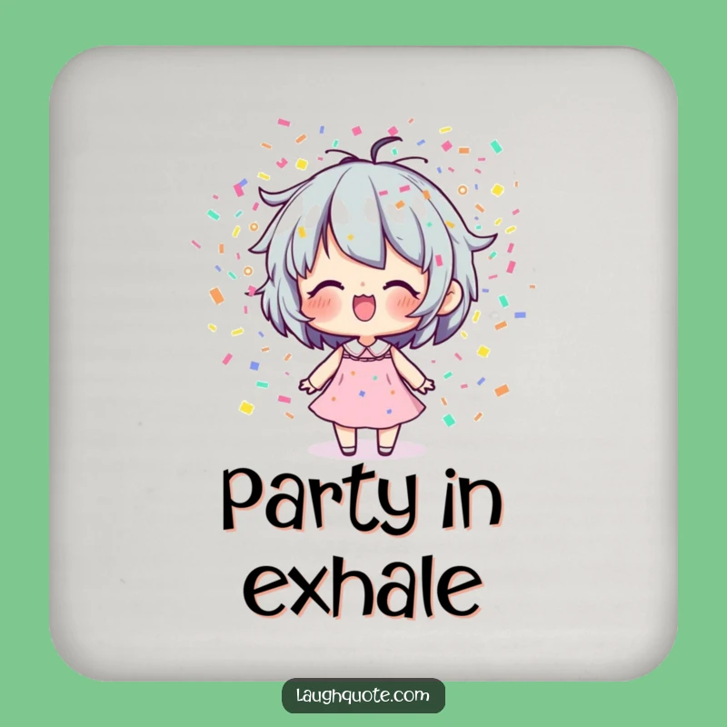 Funny Confetti Breath Coasters: Joyful Character Set, Protect Surfaces with Festivity, Great Funny Gift