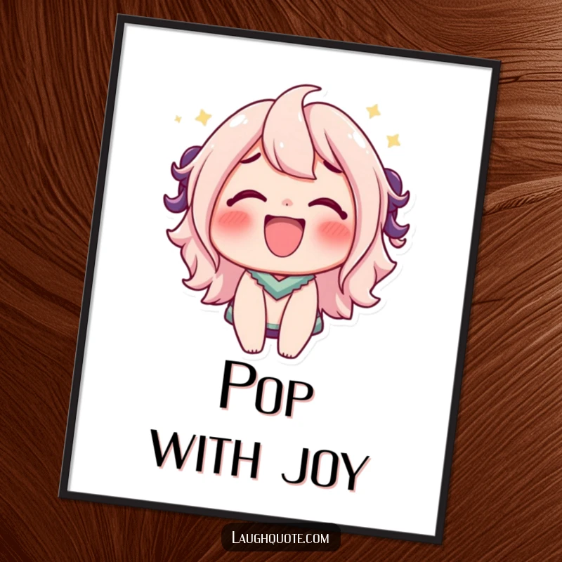 Funny Poster: A character's bubbly, effervescent laugh emanates warmth and infectious joy.