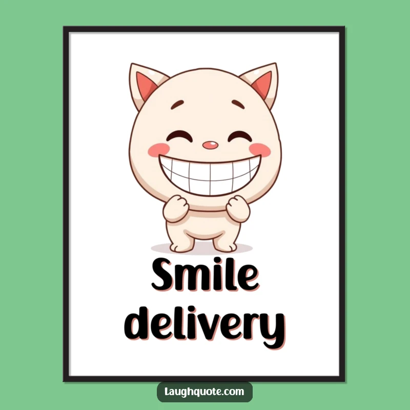 Funny Smile Poster: Giant Exaggerated Smile Character Art, Pure Positivity, Great Funny Gift