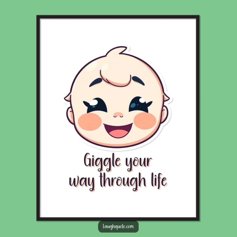 Free Printable Wall Art: Giggling Character, Crinkled Eyes, Funny Downloadable Art for Decor