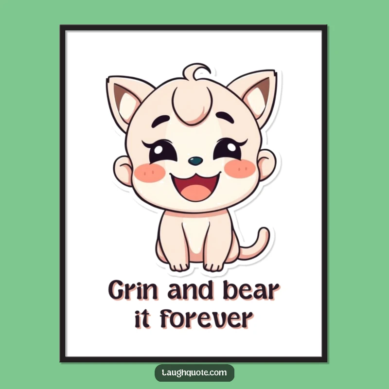 Free Printable Wall Art: Wide Smile Character - Funny Downloadable Decor