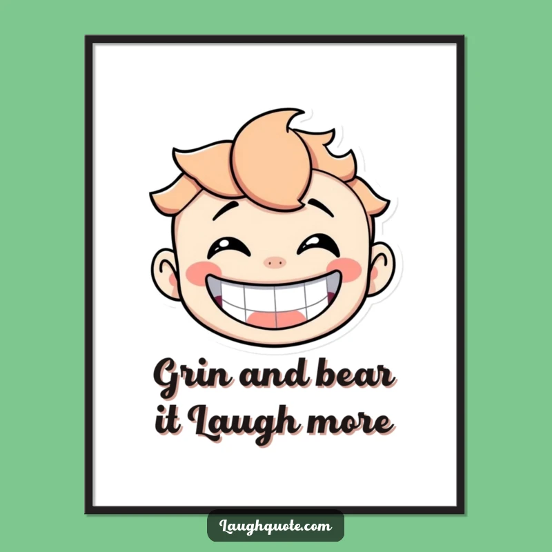 Free Printable Wall Art: Infectious Laughing Character, Humorous Home Decor Downloadable