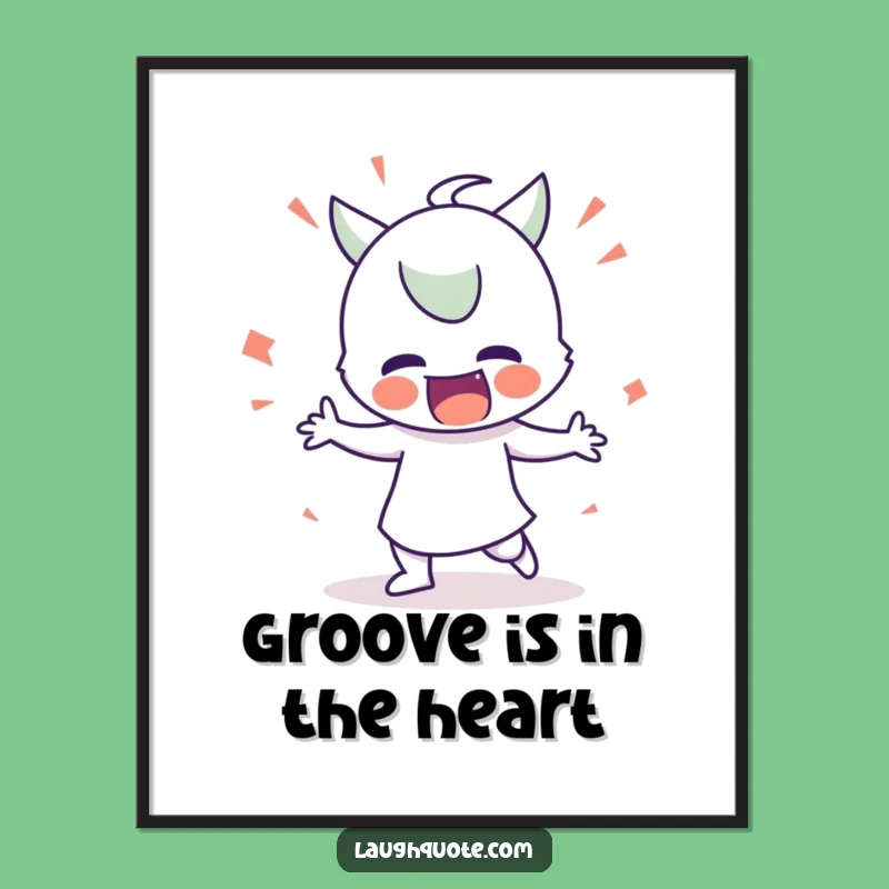 Free Printable Wall Art: Silly Dancing Character Funny Downloadable Art Print