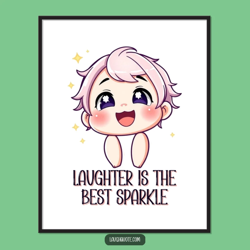 Free Printable Wall Art: Sparkle Laugh Character Funny Downloadable Art