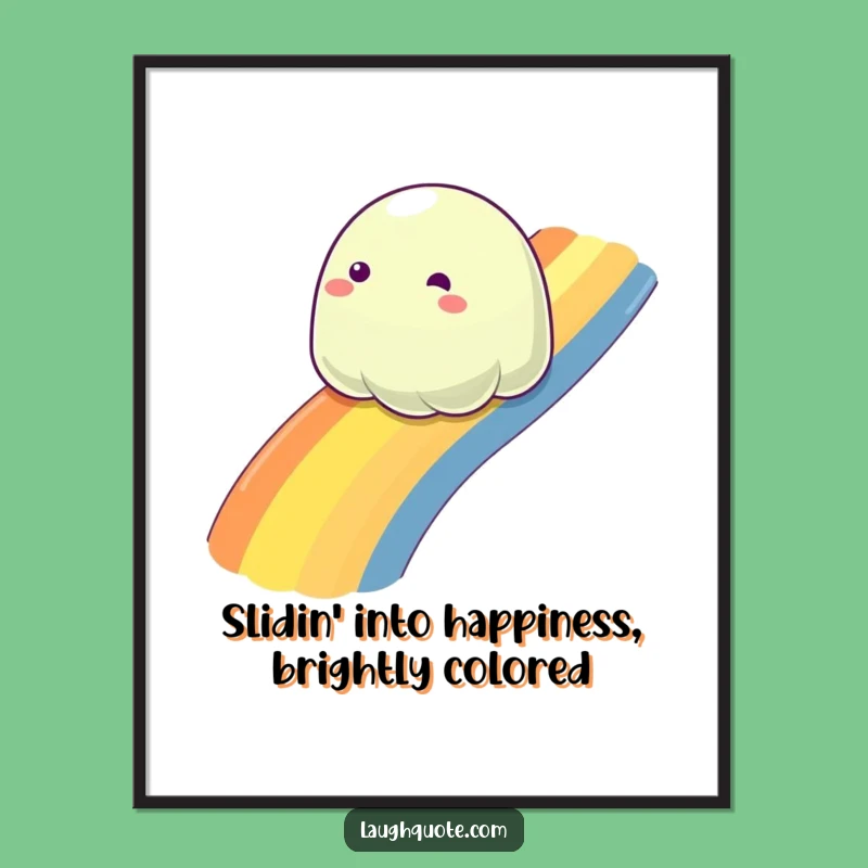 Free Printable Joyful Slime Art - Rainbow Sliding Funny Downloadable Wall Decor