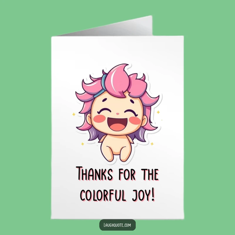 Free Printable Thank You Card: Colorful Laughter, Funny Downloadable for Expressing Gratitude