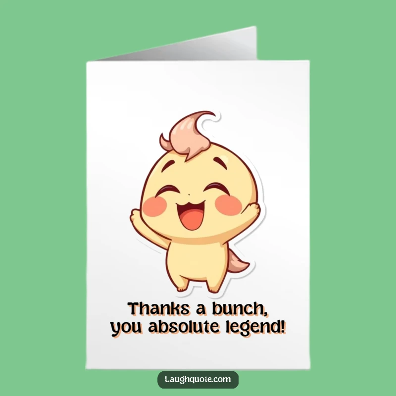Free Printable Thank You Card: Guffawing Character, Funny Downloadable Gift for Expressing Gratitude