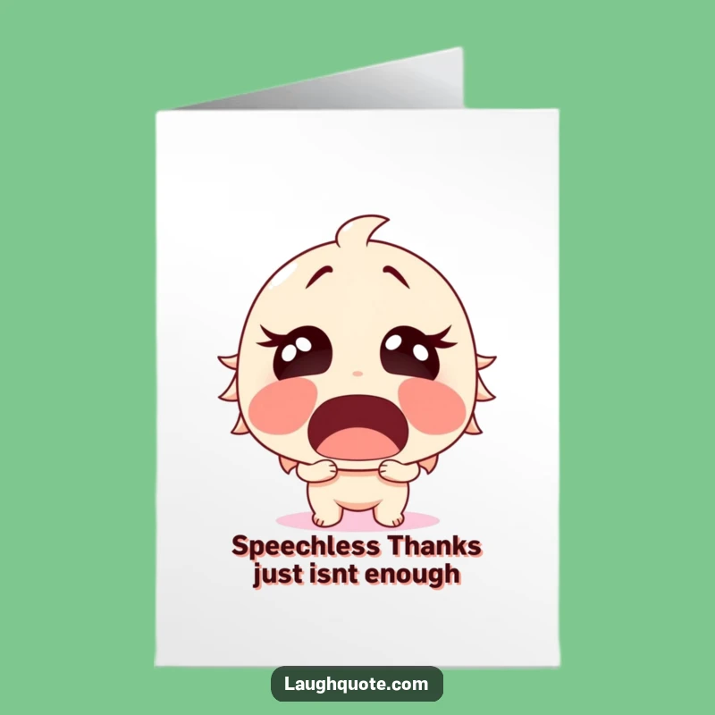 Free Printable Thank You Card: Surprised Laughing Character, Funny Downloadable Gift of Thanks