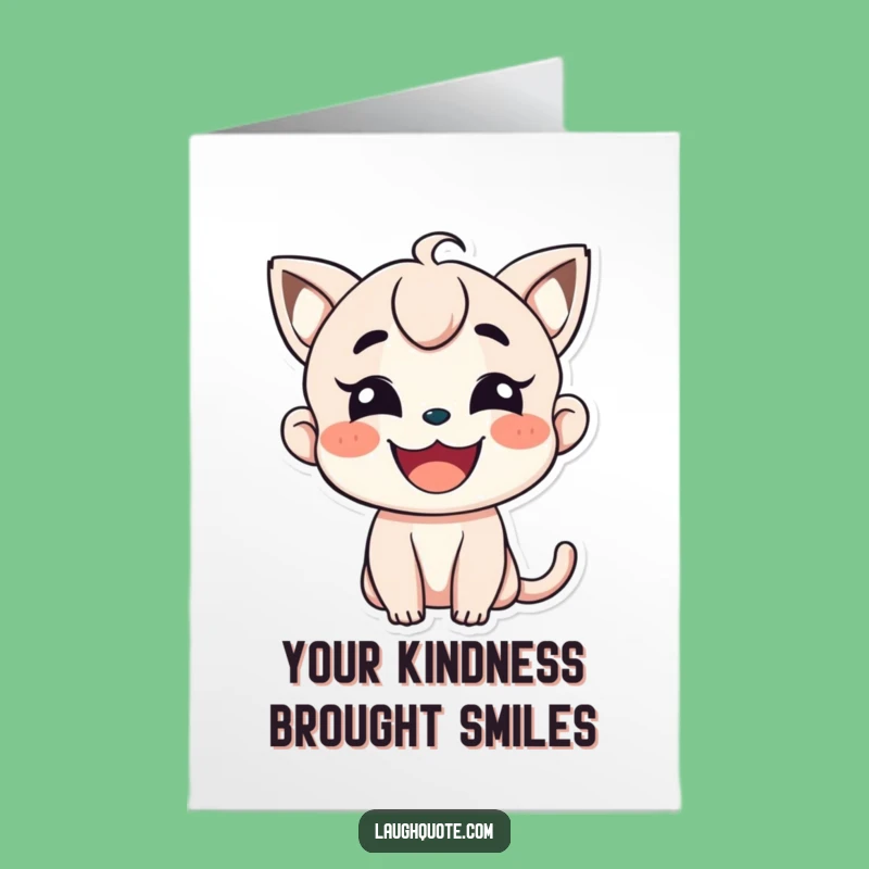 Free Printable Thank You Card: Wide Smile Character - Funny Downloadable Gift