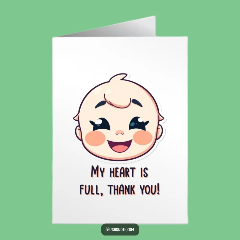 Free Printable Thank You Card: Giggling Character, Funny Downloadable Gift for Gratefulness