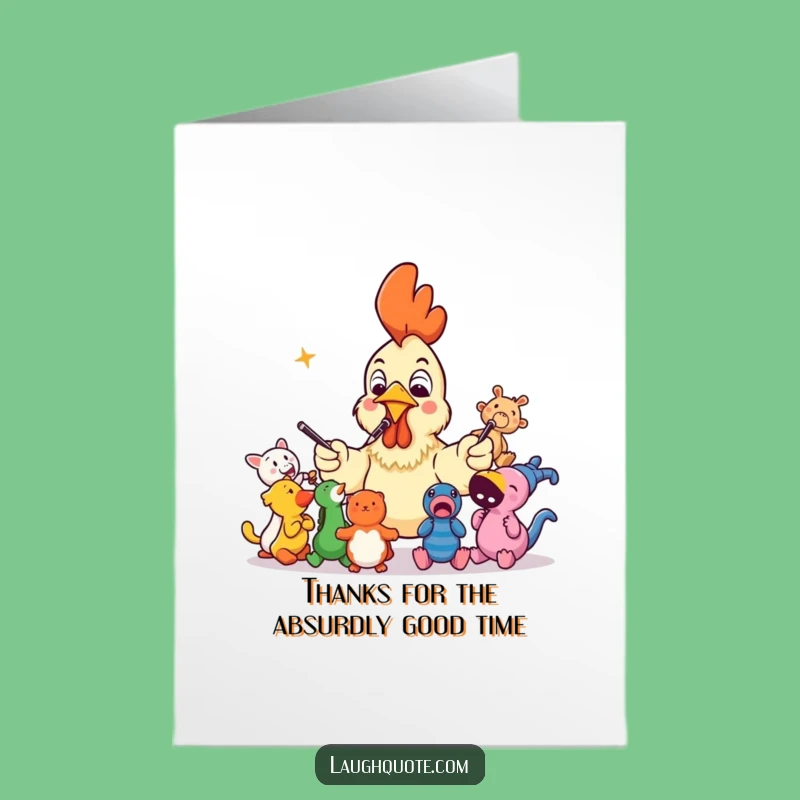 Free Printable Funny Rubber Chicken Thank You Card - Downloadable Fun