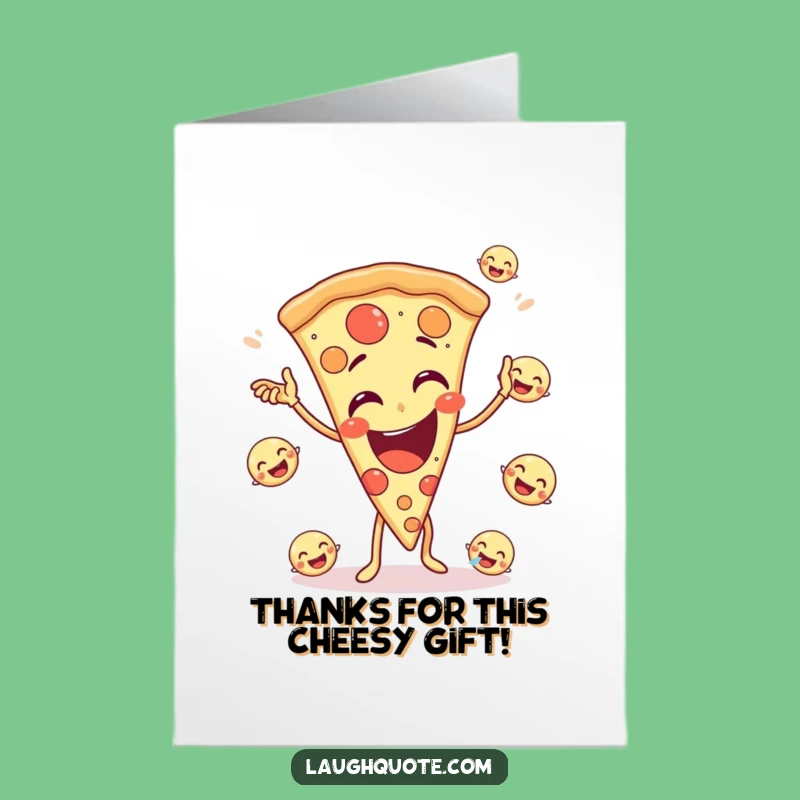 Free Printable Thank You Card: Pizza Emoji Thanks, Downloadable Gratitude, Funny Gift