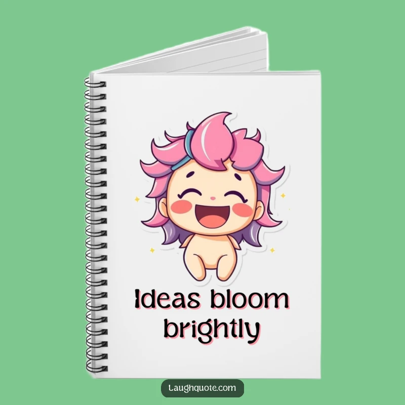 Funny Journal: Delighted Character's Colorful Laughter Thoughts