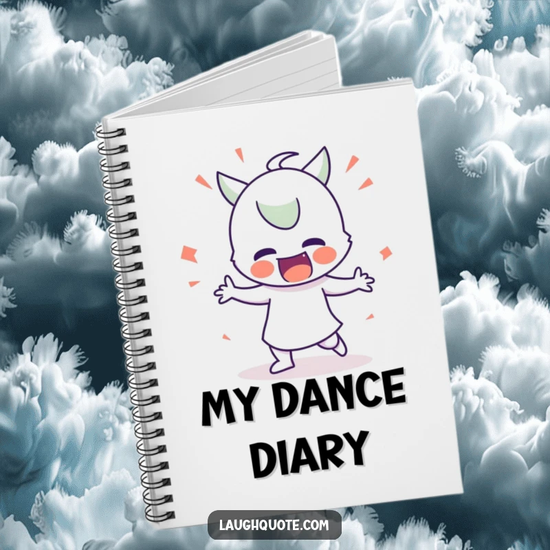 Funny Notebook: Cover features a character doing a comical, exaggerated silly dance, perfect for jotting down ideas.