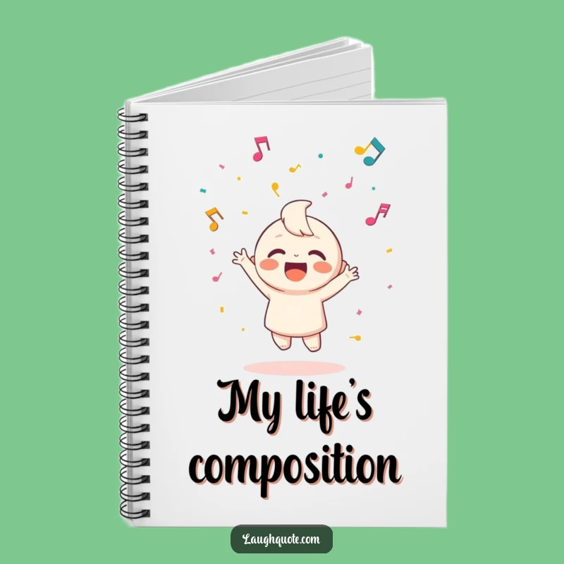 Funny Music Confetti Notebook - Happy Character Journal Gift