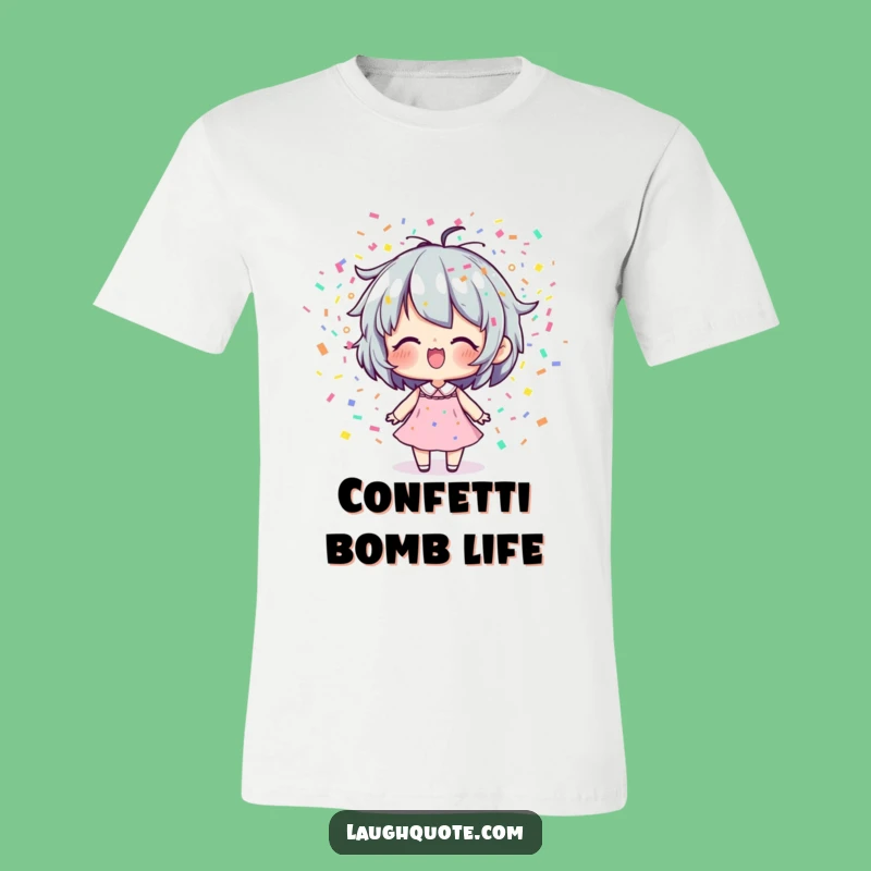 Funny Confetti Breath T-Shirt: Joyful Character, Party Essential, Awesome Funny Gift