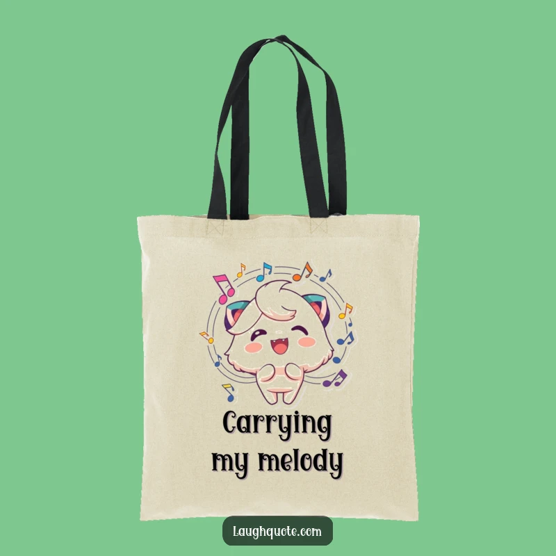 Funny Music Notes Tote Bag - Cheerful Character Accessory Gift