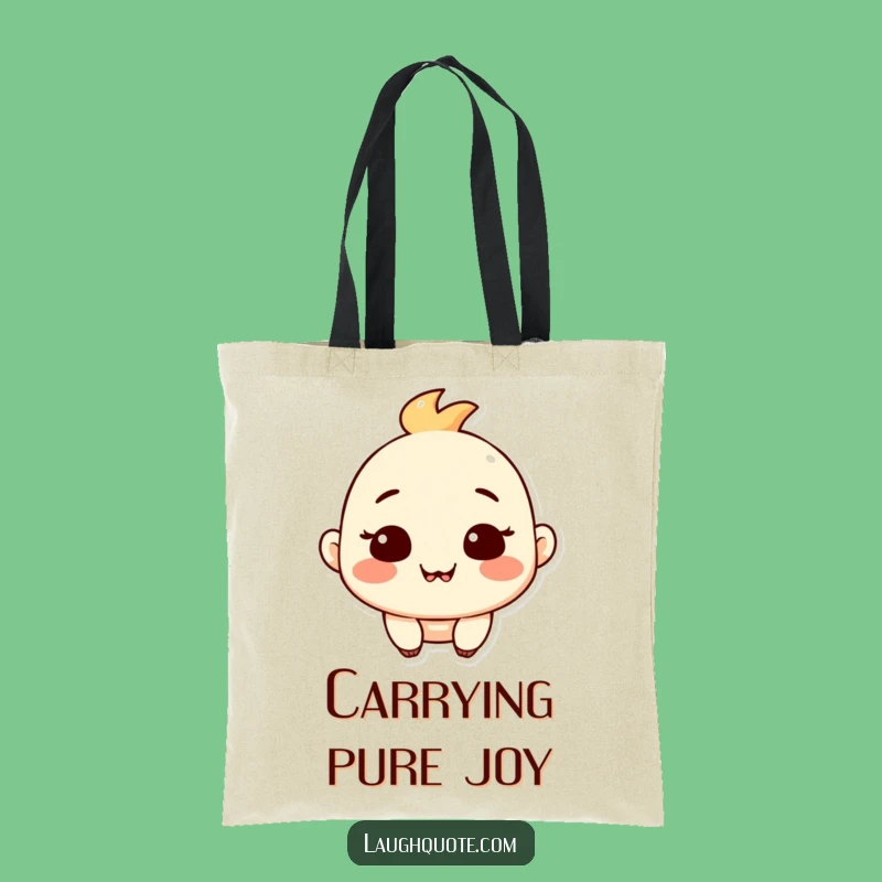 Funny Contented Character Tote Bag - Satisfied Accessory Gift