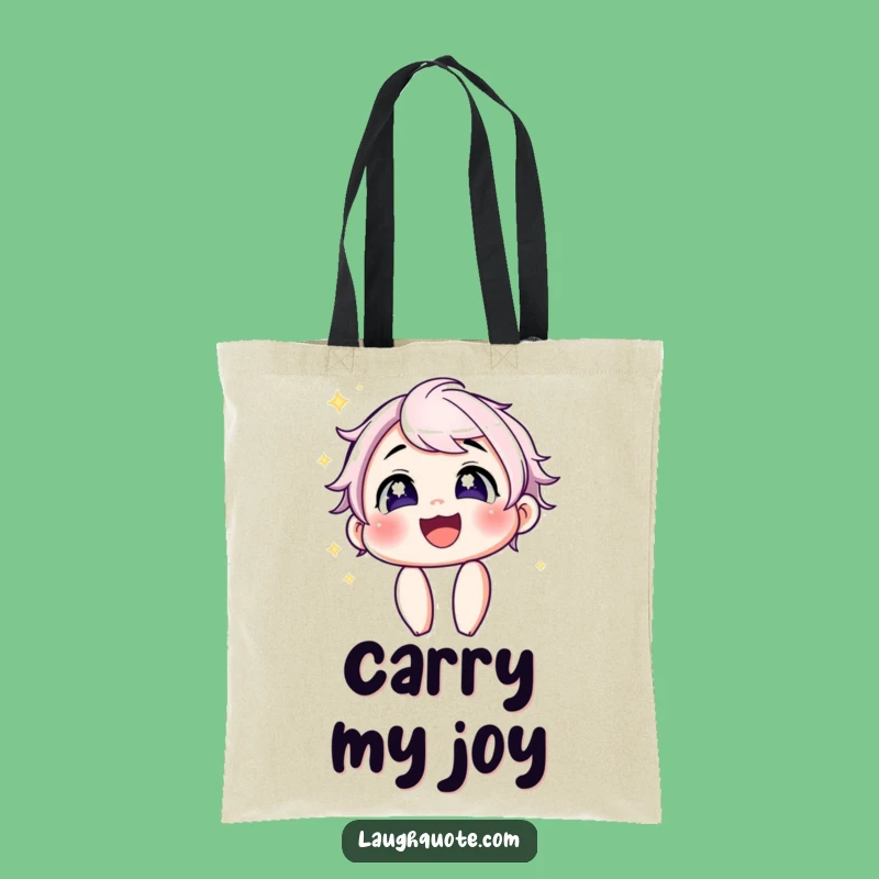 Funny Laughing Tote Bag: Sparkling Eyes Character, Carry Your Cheer, Ideal Funny Gift